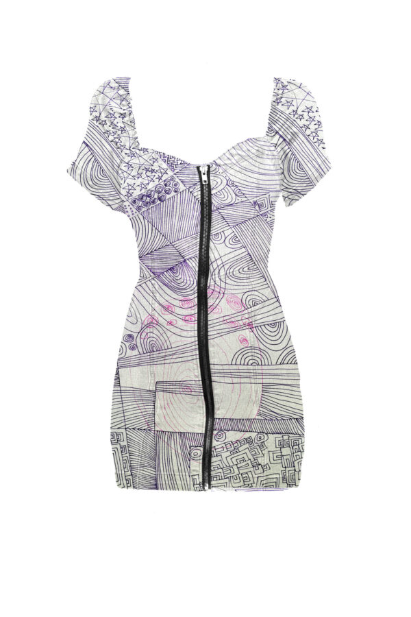 Juma | huan he| violet | dress | sustainable fashion | green fashion | recycled rpet fashion | sustainable design