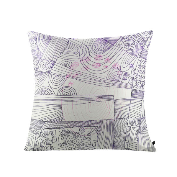 Juma | huan he| violet| square pillow | sustainable fashion | green fashion | recycled rpet fashion | sustainable design