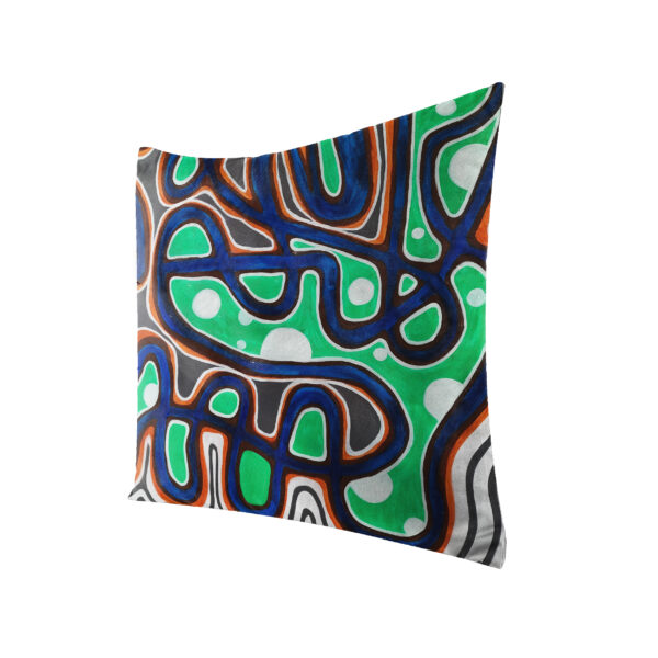 Juma | huan he| multi | square pillow | sustainable fashion | green fashion | recycled rpet fashion | sustainable design