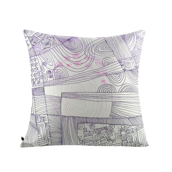 Juma | huan he| violet| square pillow | sustainable fashion | green fashion | recycled rpet fashion | sustainable design