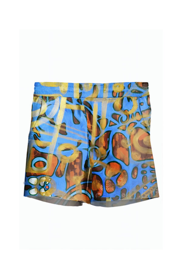 Juma | huan he| blue| shorts | sustainable fashion | green fashion | recycled rpet fashion | sustainable design