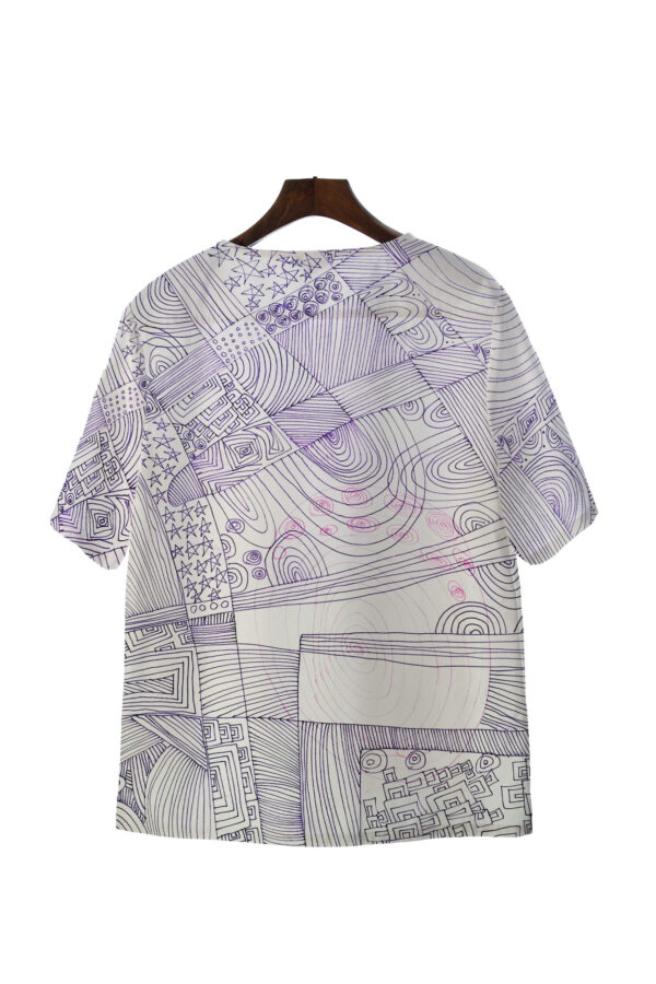 Juma | huan he| violet | short sleeve top | sustainable fashion | green fashion | recycled rpet fashion | sustainable design