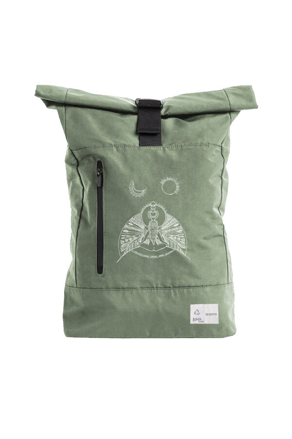 Marine Peacefulness Print Backpack - 6 Recycled Water Bottles - Mint