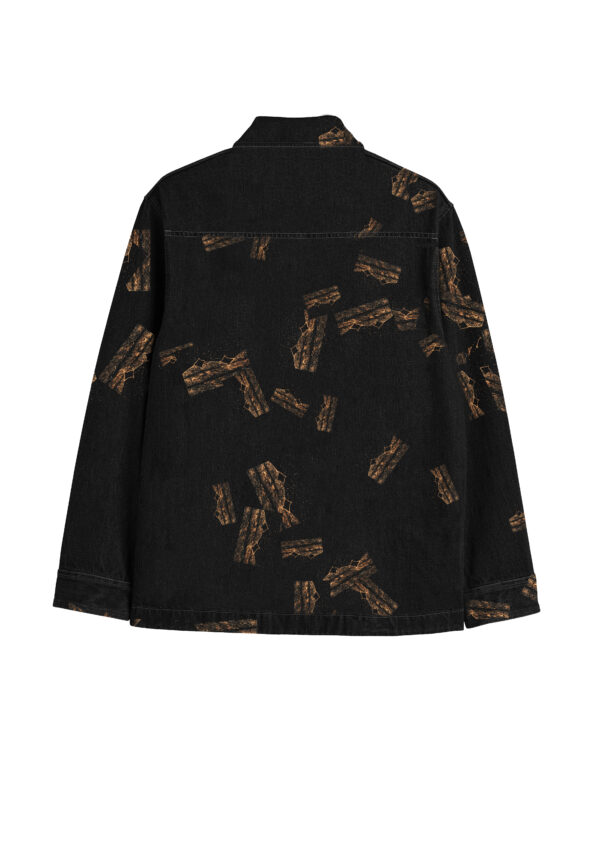 Duohan Zhang Printed Button Up Jacket - 8 Recycled Water Bottles - Black - Image 2