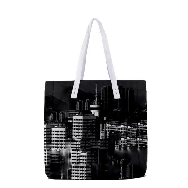 Frankie Print 3 Tote Bag - 3 Recycled Water Bottles - White - Image 2