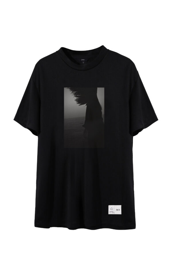 Haiyang Wang Print 2 T-Shirt - 4 Recycled Water Bottles - Black