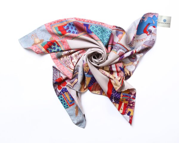 AKM X JUMA Shahnameh- Scarf - 12 Recycled Water Bottles-Beige - Image 5