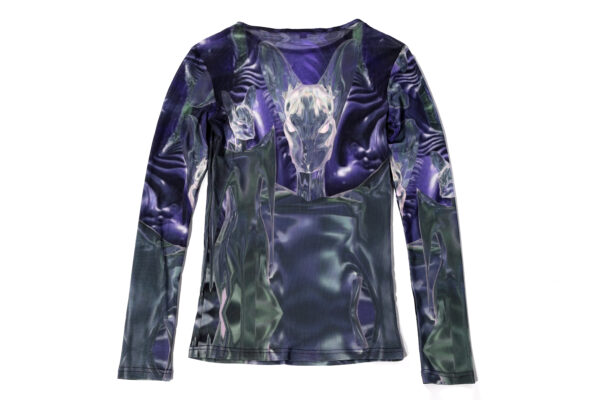 Ezzat Print 2 Mesh Top - 4 Recycled Water Bottles - Blue - Image 3