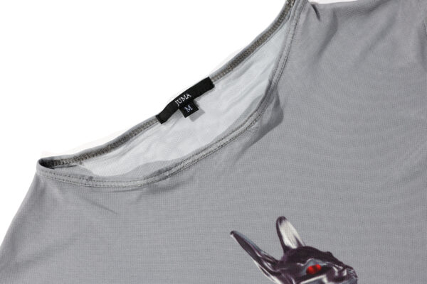 Ezzat Print 1 Mesh Top - 4 Recycled Water Bottles - Grey - Image 3