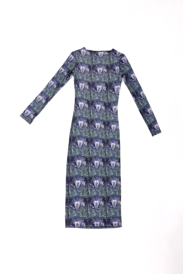 Ezzat Print 2 Mesh Dress- 15 Recycled Water Bottles - Blue - Image 3